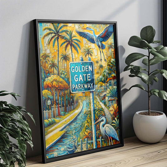 Golden Gate Parkway Wall Art - Naples Florida Travel Print, FL Poster, Housewarming Gift, Coastal Home Decor