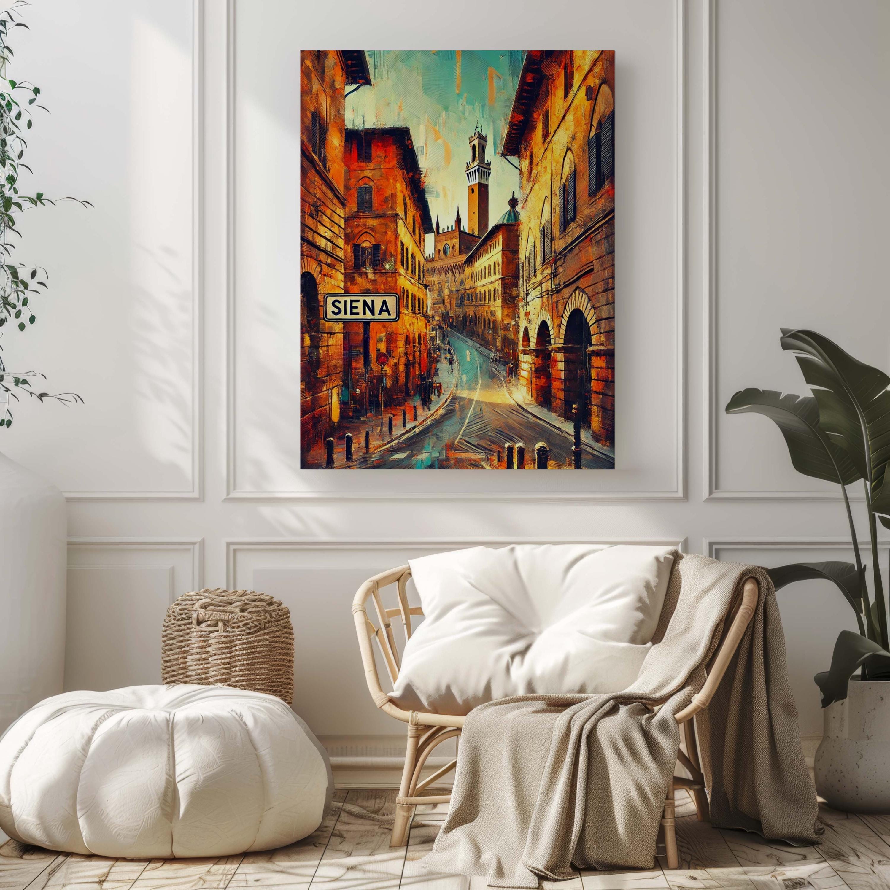Siena Art Print | Italy Wall Art Travel Poster | Italian Artwork Housewarming Gift | European Decor Cityscape Illustration