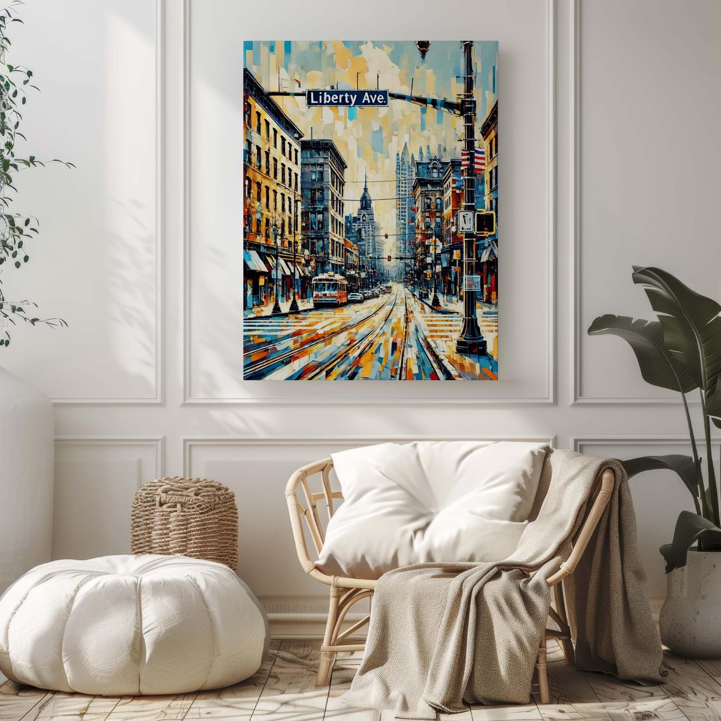 Liberty Ave Print Pittsburgh Art Travel Poster Wall Art Pennsylvania Gift Housewarming Decor