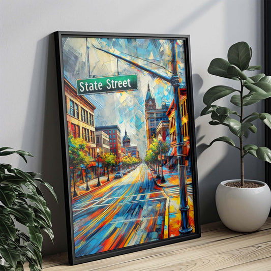 State St Print Erie Wall Art, Pennsylvania Travel Poster, Housewarming Gift, Erie Art Pennsylvania Decor, State Street Travel Print