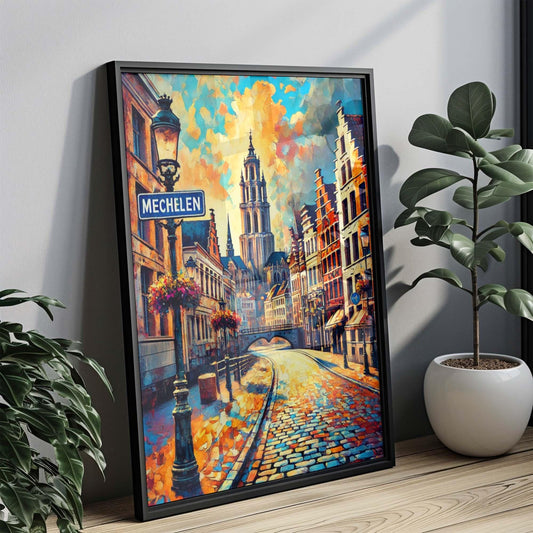 Mechelen Art Print - Belgium City Wall Art, Travel Poster, European Home Decor, Mechelen Gift, Housewarming Present, Unique Belgium Artwork