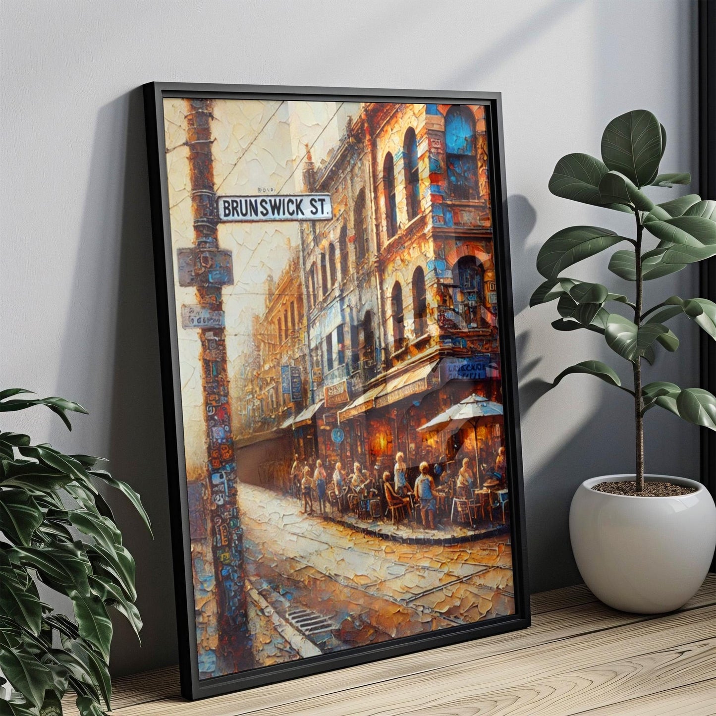 Melbourne Brunswick St Wall Art Print – Australian Travel Poster, Melbourne Street Decor, Housewarming Gift, Unique City Landscape Artwork