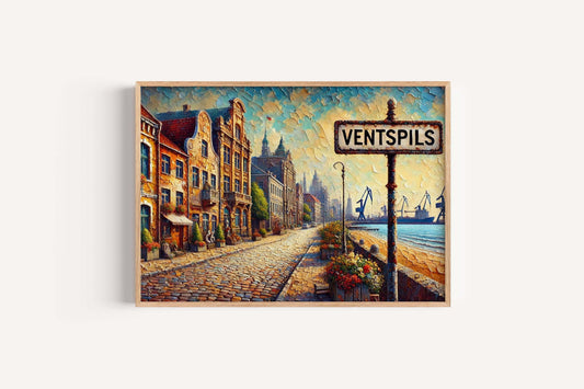 Ventspils Latvia Print: Baltic Seaside Art, Coastal Decor