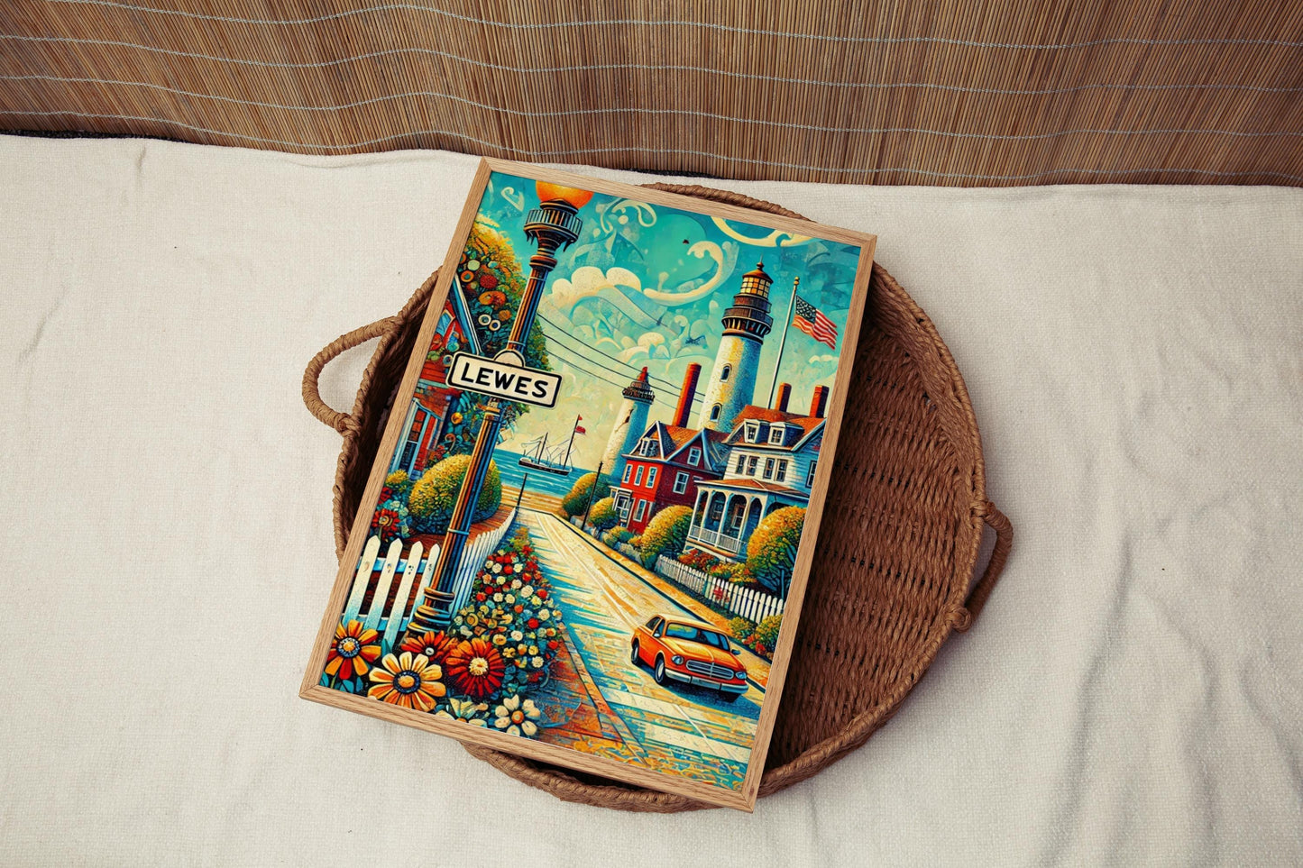 Wall Art Lewes Delaware Print Travel Poster USA Souvenir Home Decor Gift Housewarming Wall Decor