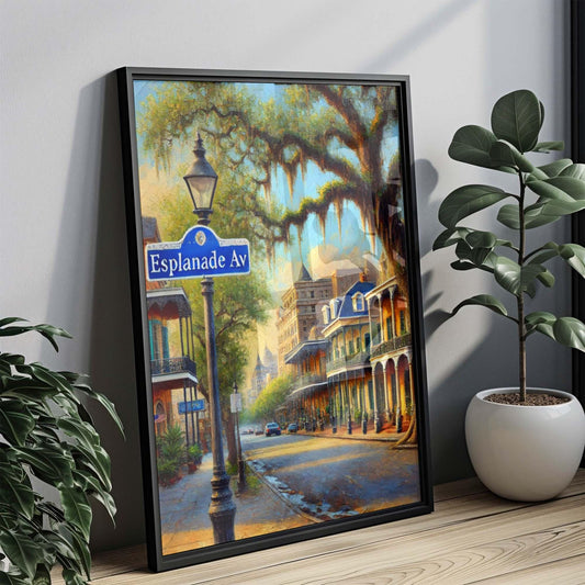 Esplanade Ave Print - New Orleans Wall Art, Louisiana Travel Poster, Esplanade Avenue Home Decor, New Orleans Gift & Housewarming Present