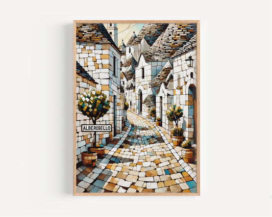 Italy Alberobello Wall Art Print - Travel Poster, Italian Decor, European Gift, Housewarming & Italy Travel Home Artwork