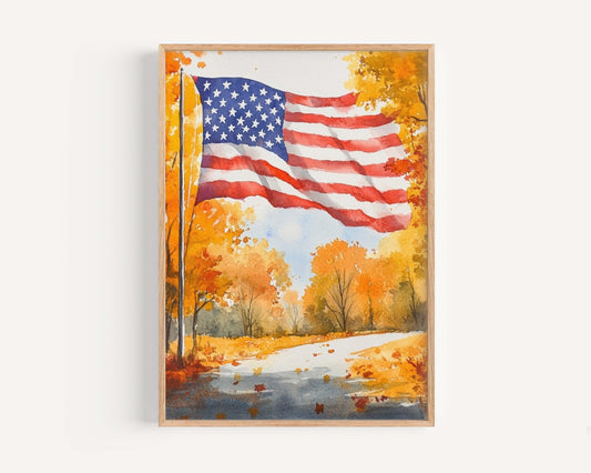 American Flag Artwork | Patriotic USA Wall Art | United States Home Decor | American Flag Print Poster | USA Decoration