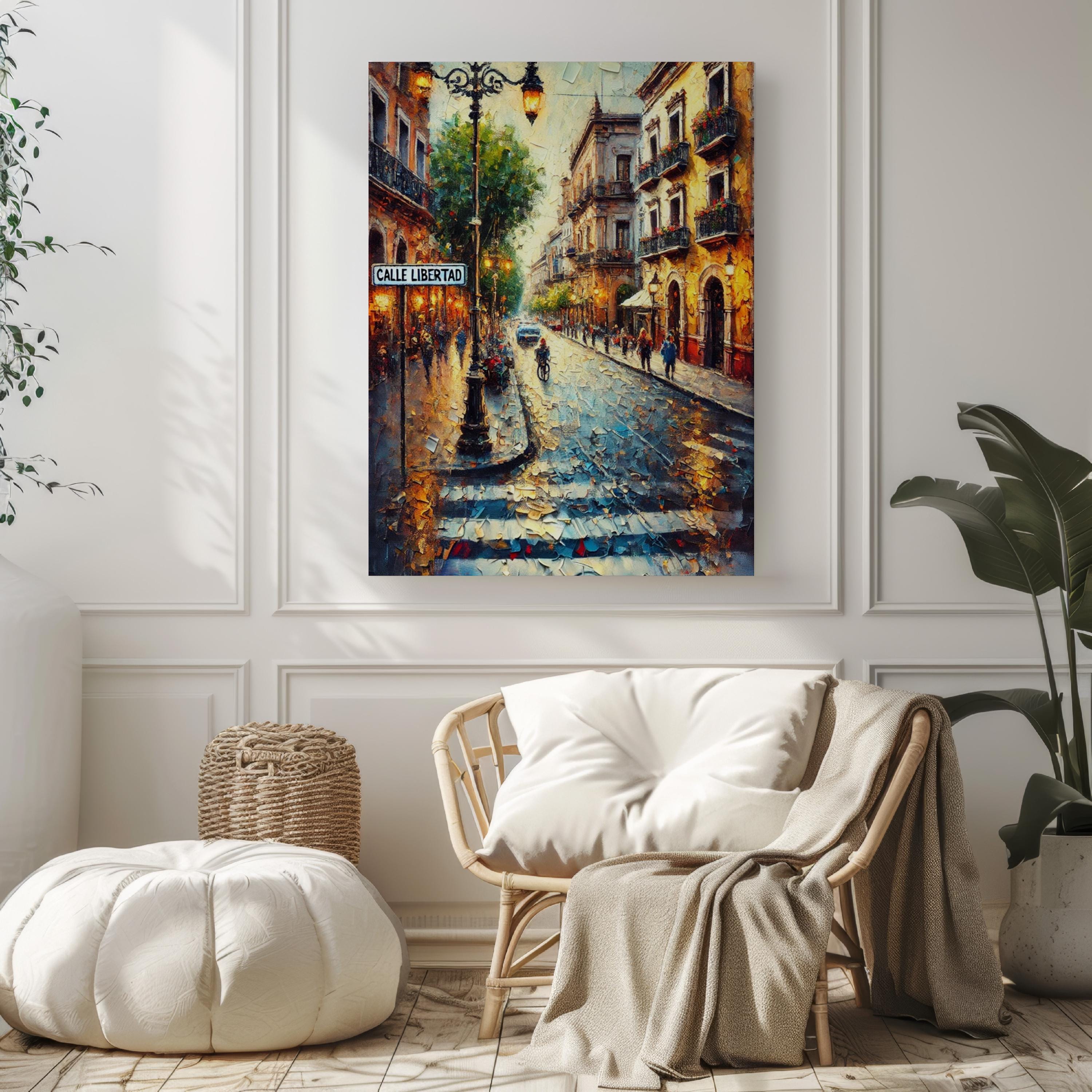 Guadalajara Calle Libertad Wall Art - Mexico Travel Print, Housewarming Gift, Mexican Poster, Mexico City Home Decor