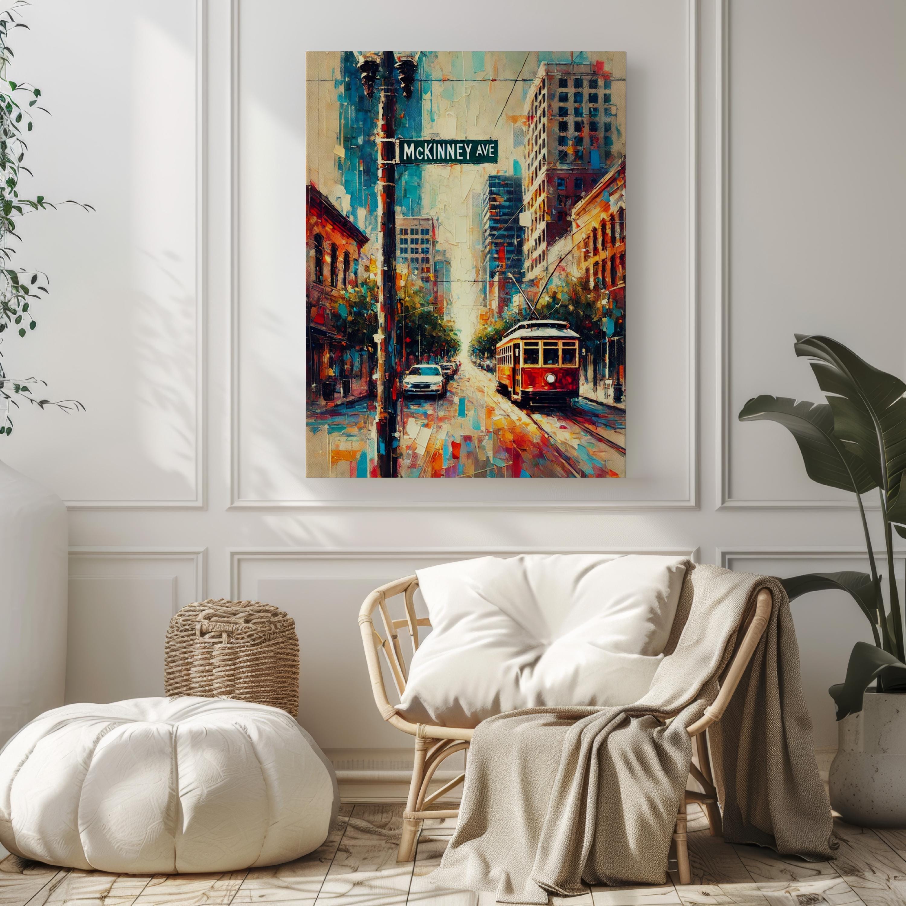 Texas Mckinney Ave Wall Art - Dallas Travel Print, Housewarming Gift & Texas Artwork Poster