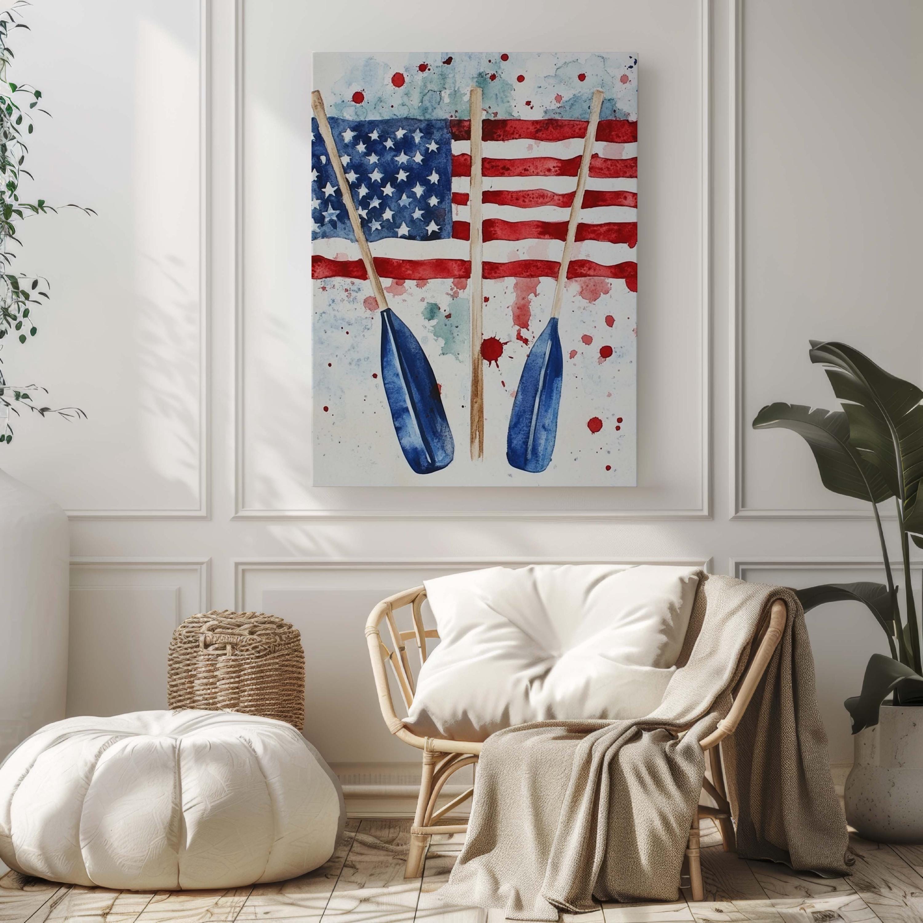 Boat Oars Wall Art Patriotic - United States