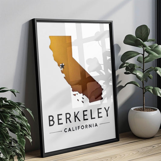 Berkeley Wall Art Print - California Travel Decor, College Gift & Housewarming Poster, Cali Home Decoration