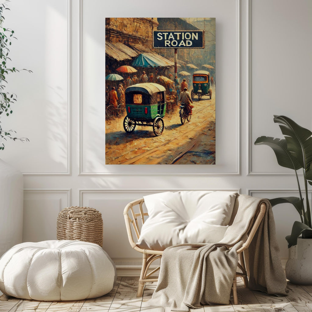 Station Road Vintage Print - Chittagong, Bangladesh