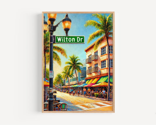 Wilton Manors Wall Art Print, Florida Travel Poster, Personalized City Gift, Wilton Drive Souvenir, Modern State Art Home Decor