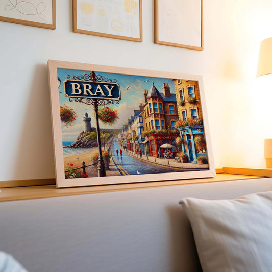 Bray Art Print - Ireland City Travel Poster, European Wall Art, Housewarming Gift, Bray Ireland Artwork, Coastal Home Decor, Travel Gift