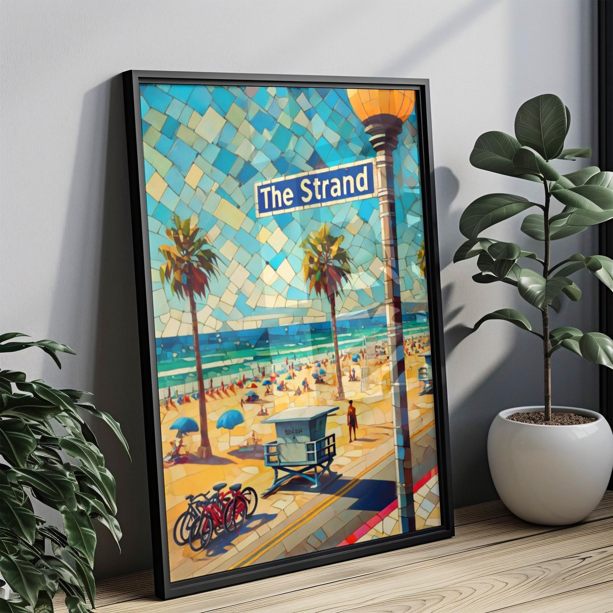 Manhattan Beach Wall Art Print - The Stand Travel Poster, California Souvenir Gift, Coastal Home Decor, Beach House Print