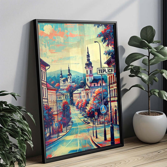 Teplice Art Print - Czech Republic Travel Poster, City Wall Art, Housewarming Gift, Modern Teplice Map Decor