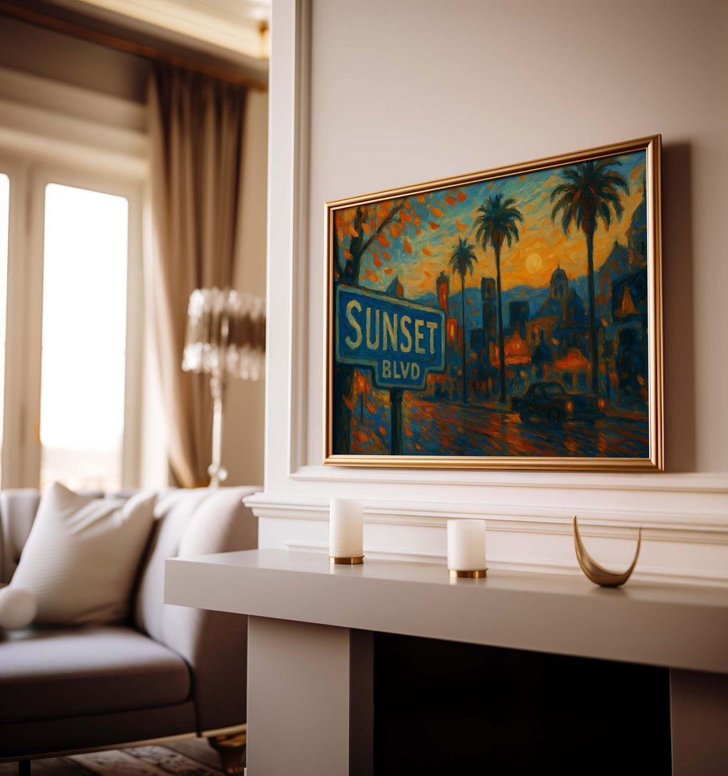 Sunset Blvd Print Vintage - Los Angeles, California, USA