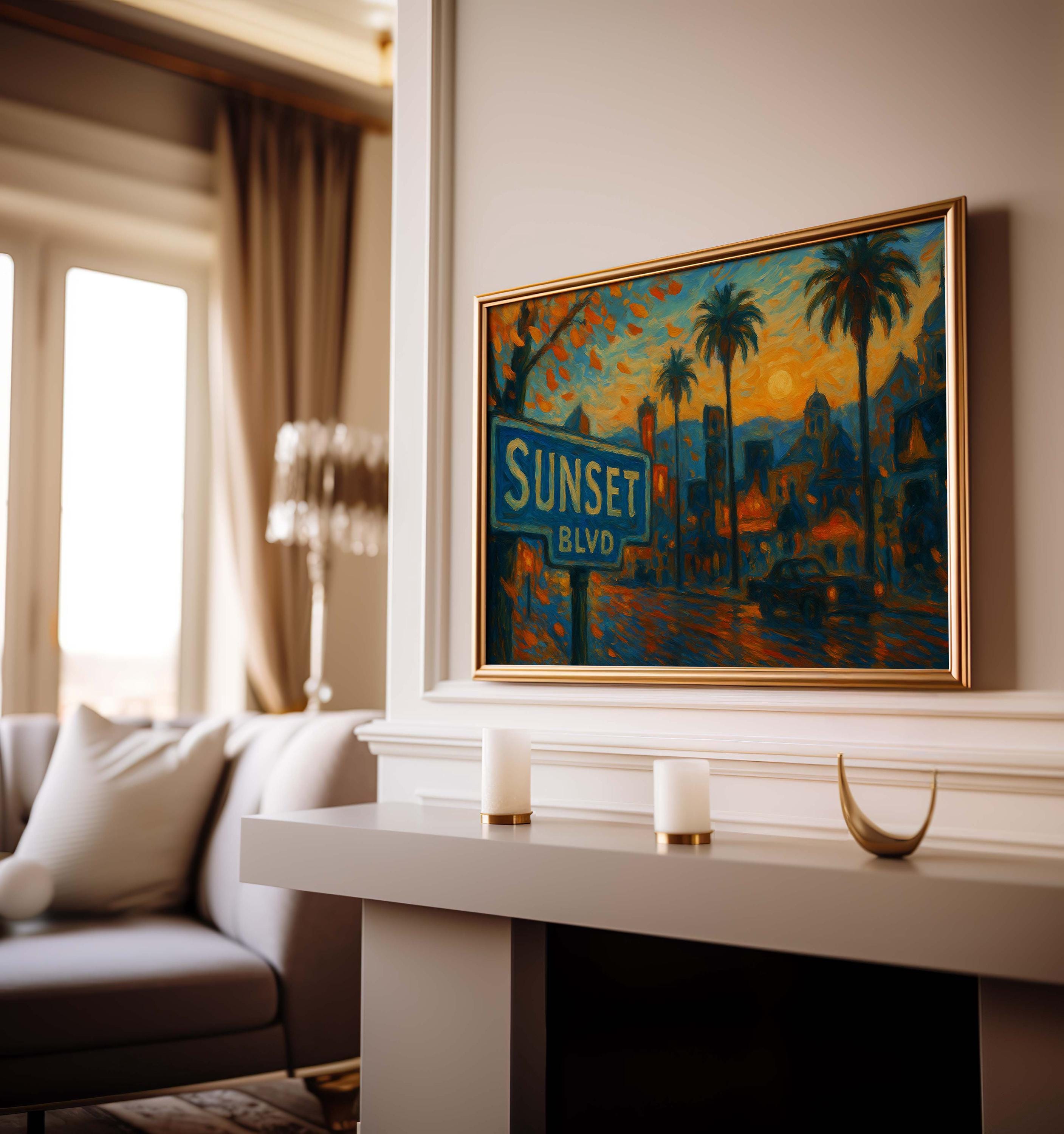 Sunset Blvd Print Vintage - Los Angeles, California, USA