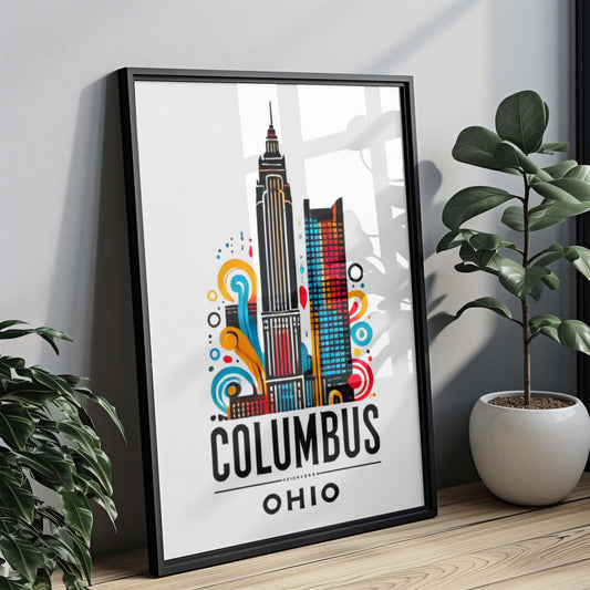 Ohio Art Columbus Wall Decor, Travel Print, Ohio Home Decoration, Housewarming & College Gift, Columbus Ohio Artwork