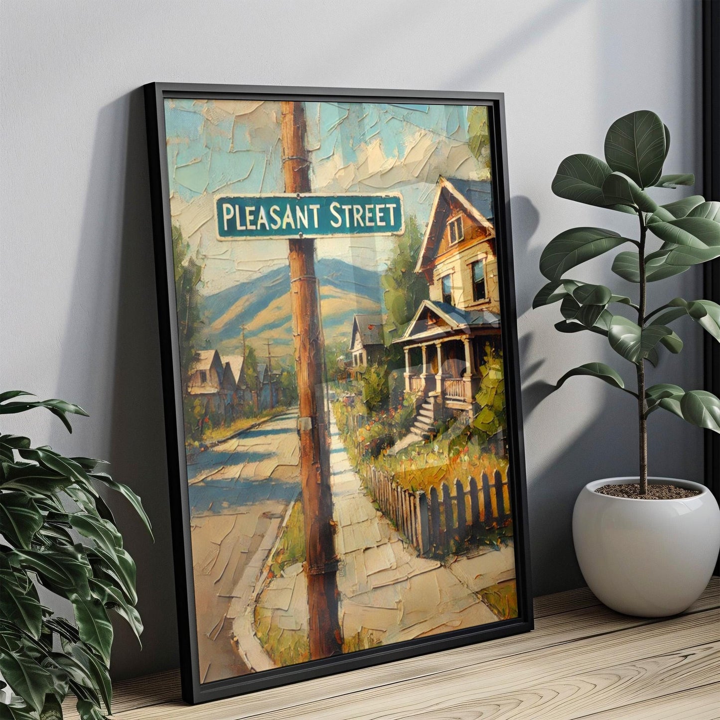 Pleasant Street Wall Art, Concord Print, New Hampshire Art, “City” Gift, Travel Souvenir, Travel Poster,  “State” Art, PERSONALIZED GIFT