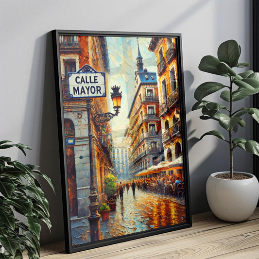 Madrid Calle Mayor Wall Art Print - Spanish Travel Poster, Madrid Gift & Home Decor, Spain Housewarming Present, Modern Cityscape Artwork