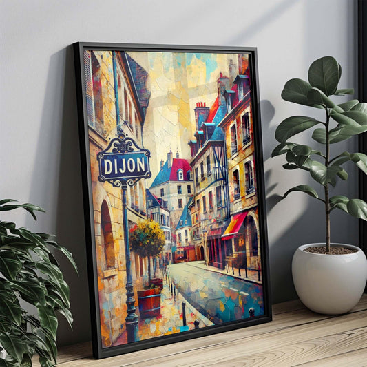 Dijon Art Print: French Wall Art Travel Poster, European Home Decor, Housewarming Gift, Dijon France Artwork, Vintage Style Travel Print