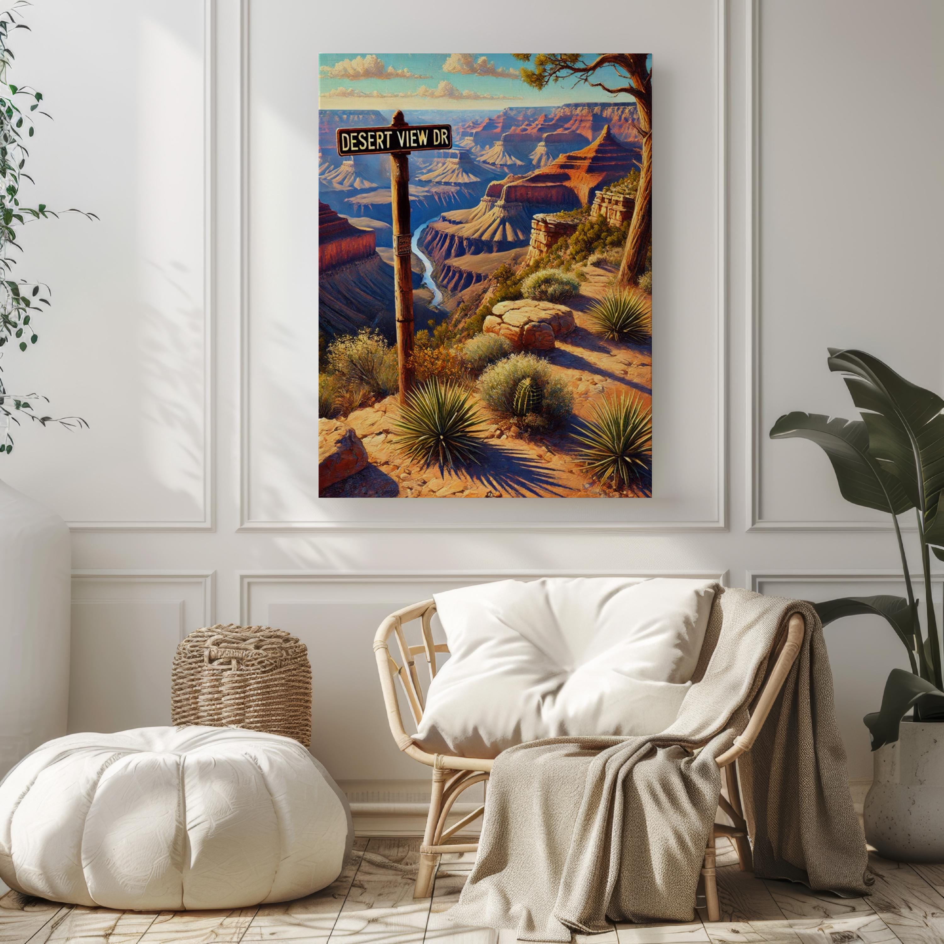 Desert View Drive Wall Art Grand Canyon Print Arizona Travel Poster Gift Rustic Home Decor