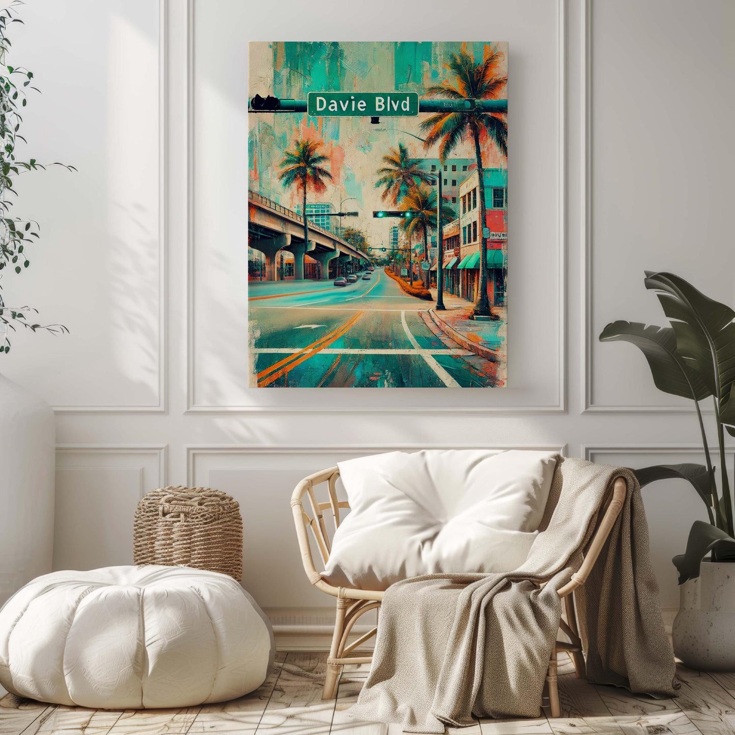 Davie Blvd Print – Fort Lauderdale Wall Art, Florida Travel Poster, Beach House Decor & Coastal Home Gift