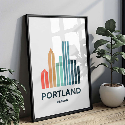 Portland Print Map Art - Oregon Wall Decor, Travel Gift, Housewarming & College Room Artwork, Portland Oregon Poster