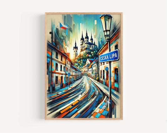Ceska Lipa Art Print - Czech Republic Wall Art, Travel Poster, City Gift, Housewarming Decor, Vintage Style Ceska Lipa Travel Print