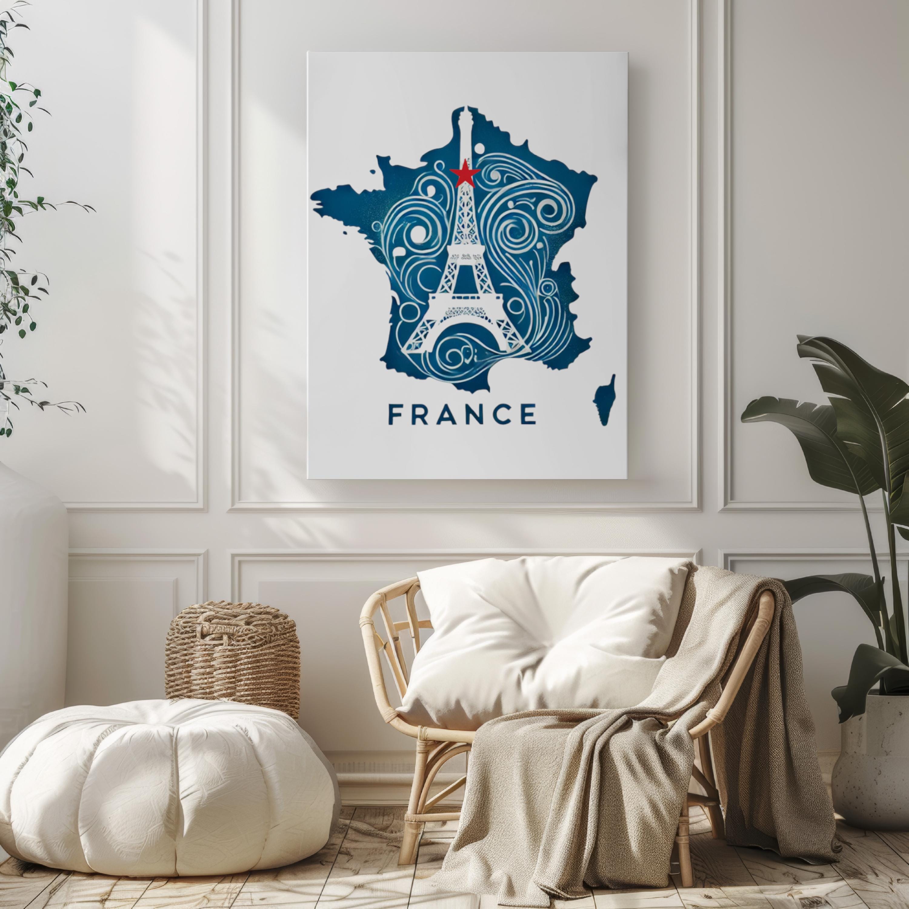 France Eiffel Tower Wall Art Print, Travel Home Decor, France Gift, College Wall Artwork, Housewarming Decoration, Paris Illustration