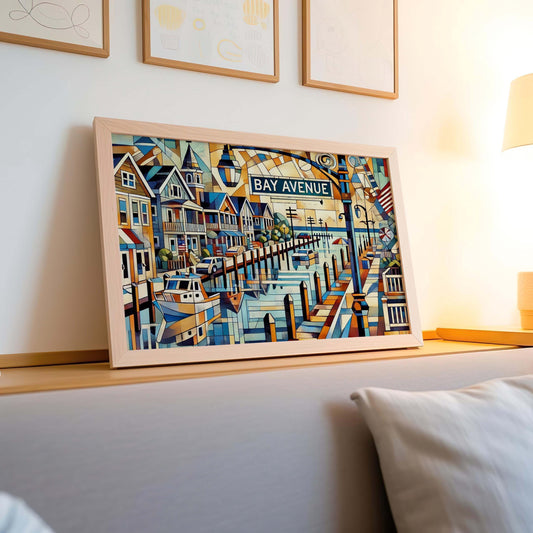 Bay Ave Print Long Beach Island Art Travel Poster Wall Decor LBI Gift Housewarming Beach House Wall Art