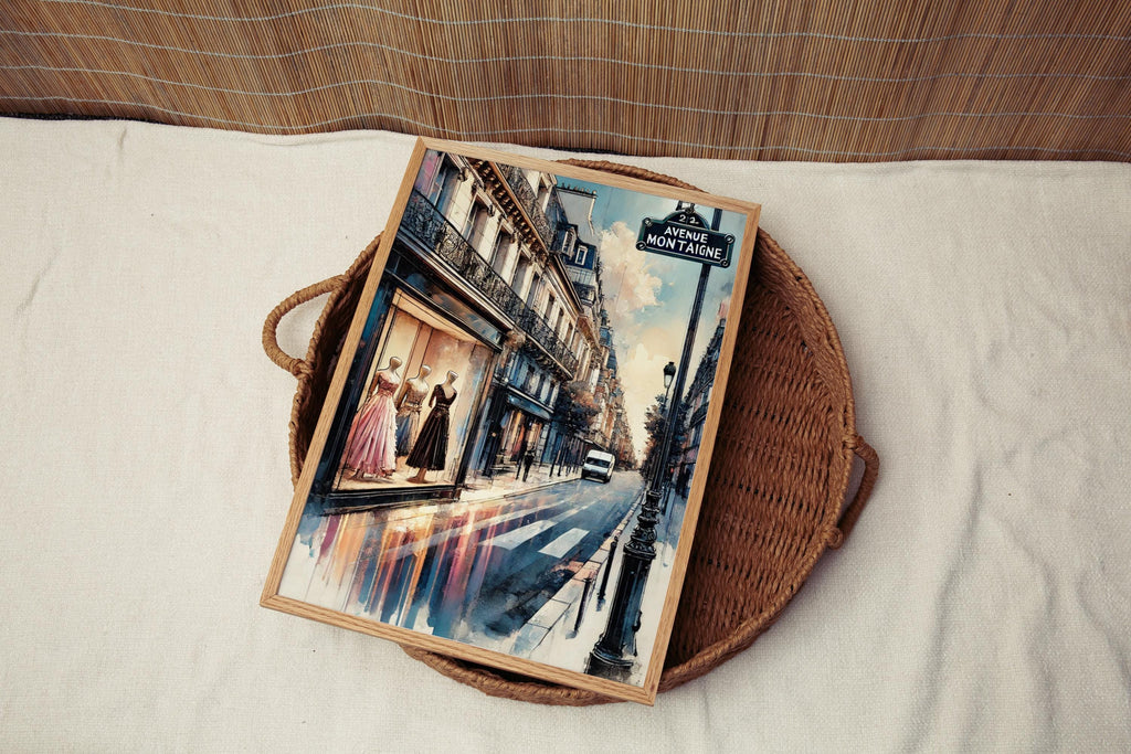 Paris Avenue Montaigne Wall Art, French Travel Print, Parisian Street Poster, Housewarming Gift, France Decor, Elegant Paris Home Art
