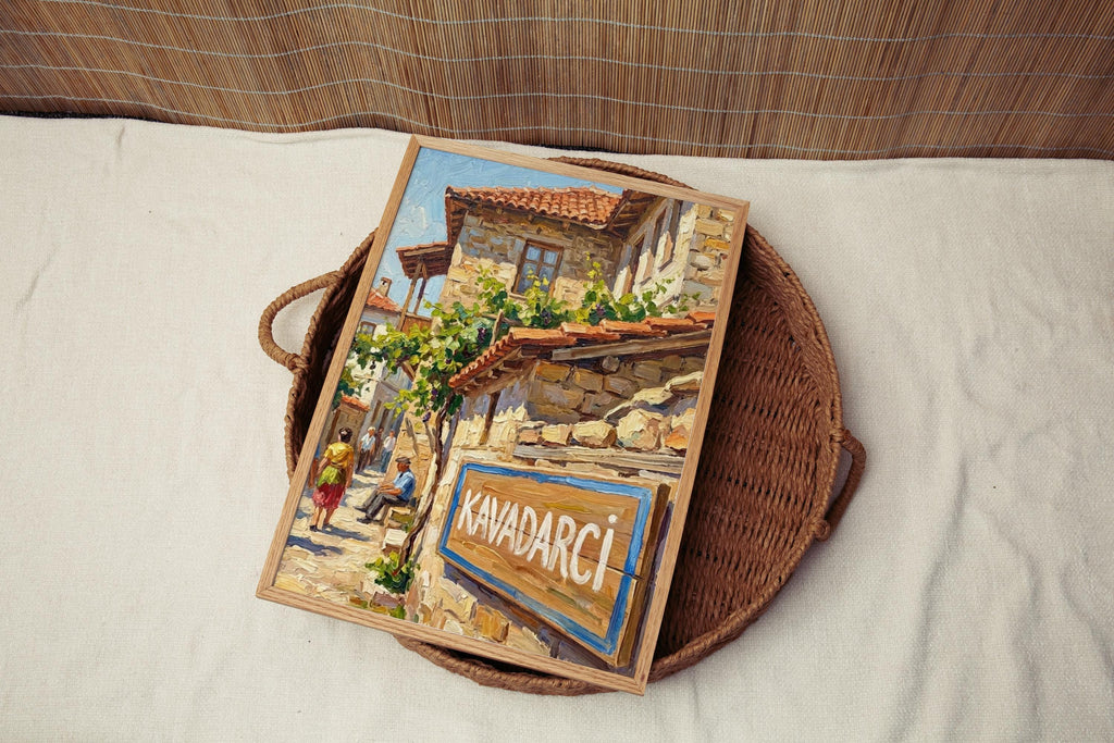 Kavadarci Oil Painting Art Print: North Macedonia Street Sign Travel Poster