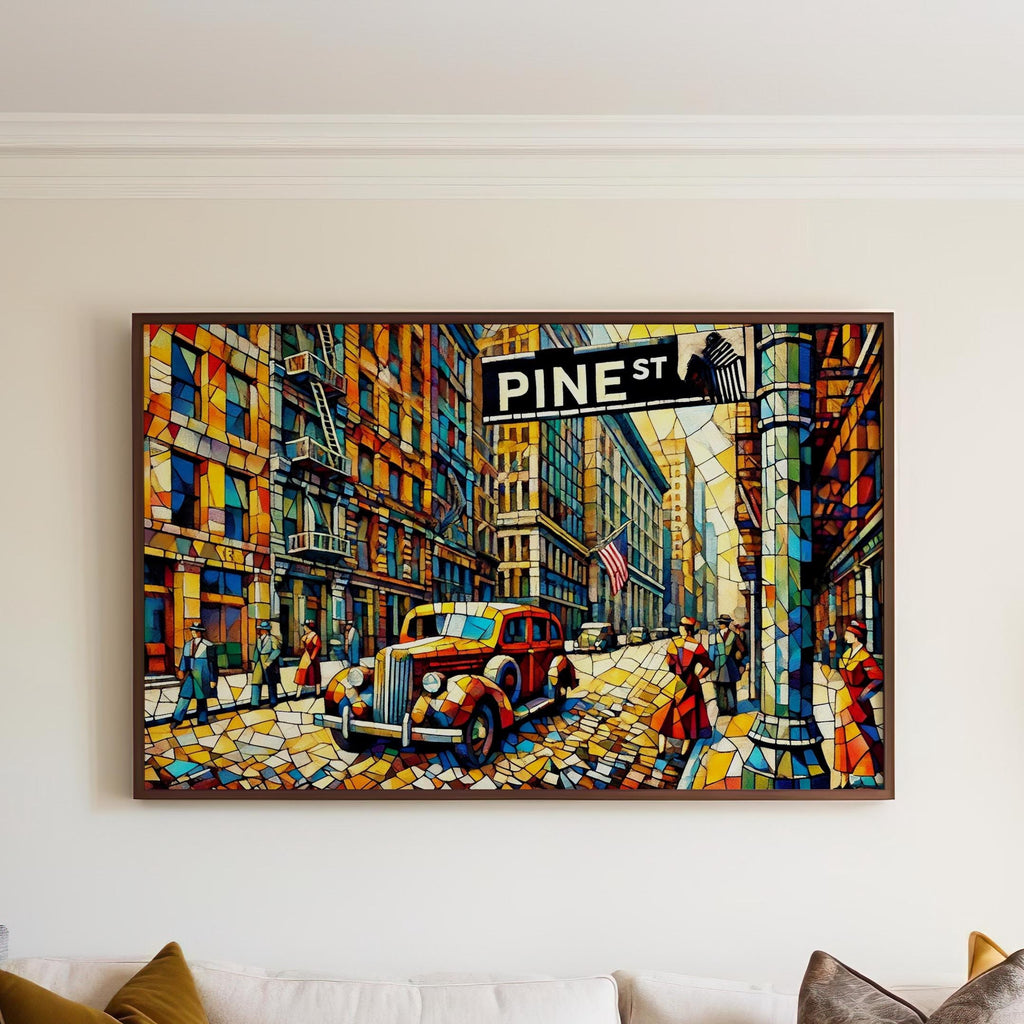 Pine St Cubist Wall Art - Seattle, Washington, USA