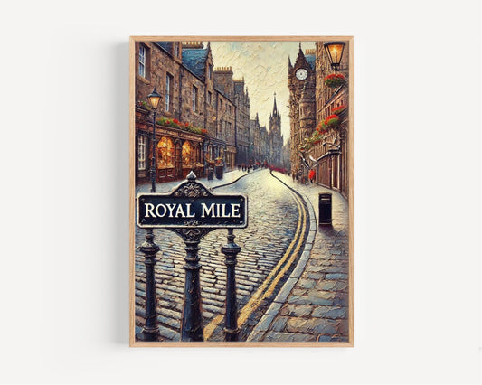 Wall Art Royal Mile Print Edinburgh Scotland Travel Poster Housewarming Gift Scottish City Artwork