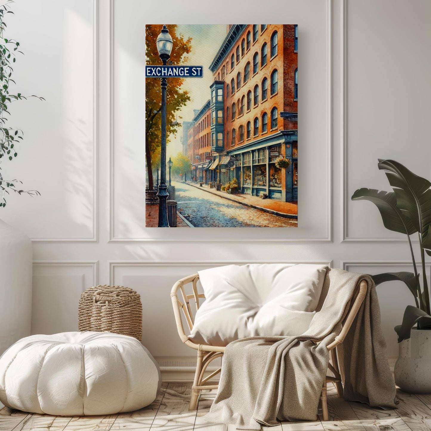 Portland Maine Print | Exchange Street Sign, Old Port Art