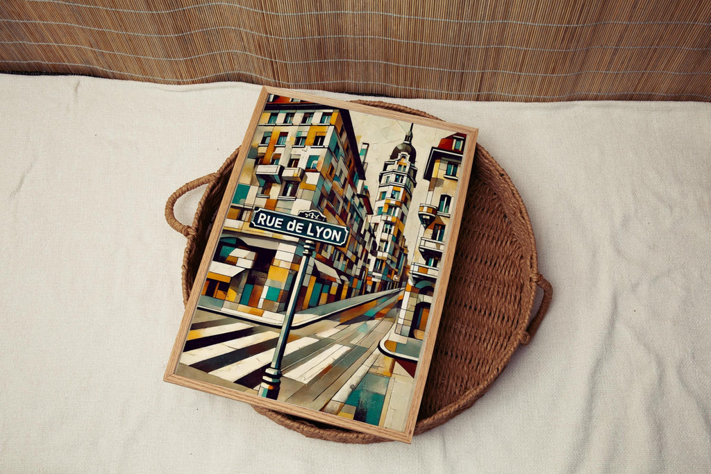 Paris Rue de Lyon Wall Art Print - French Travel Poster, Paris Gift, Housewarming Decor, Elegant Parisian Artwork for Home or Office