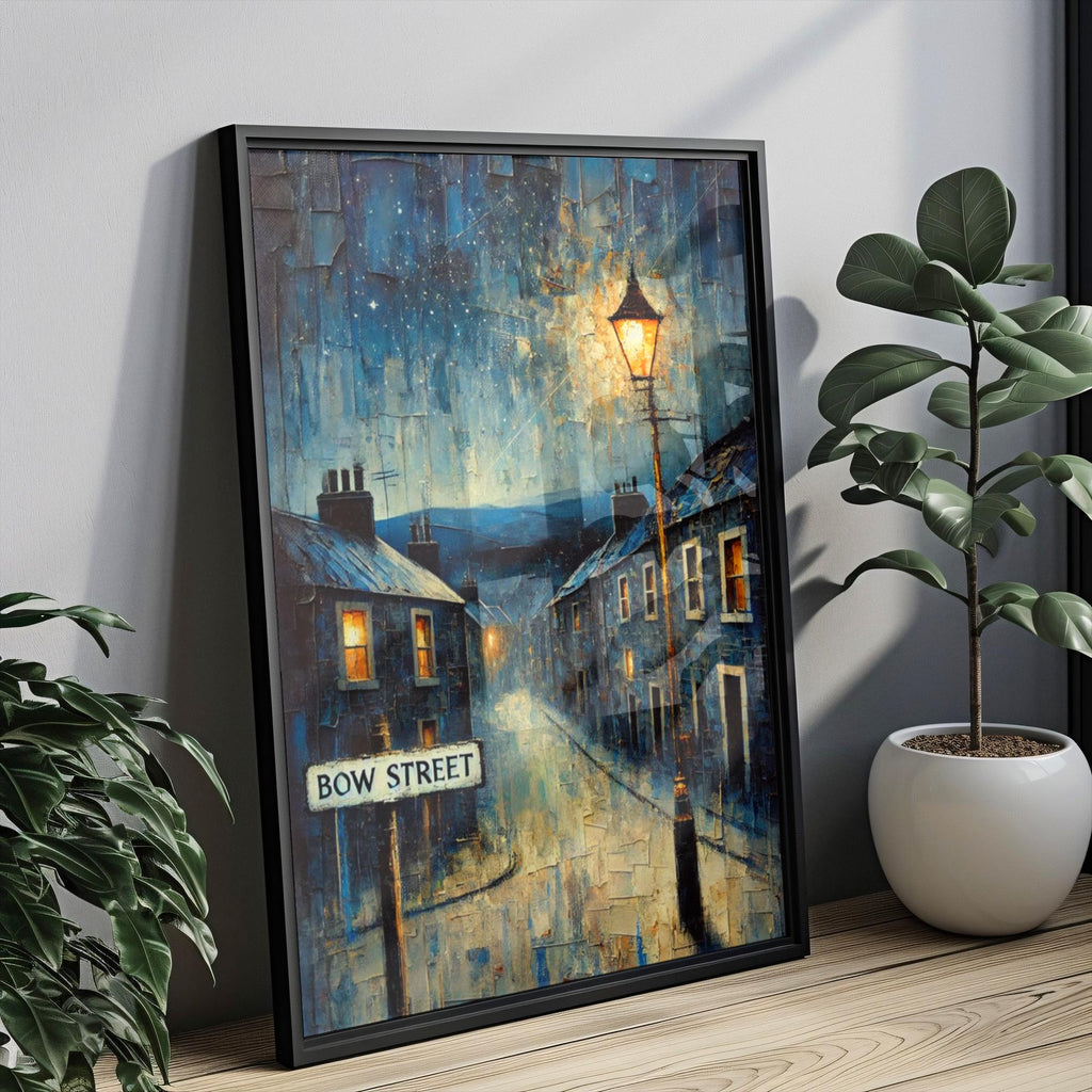 Bow Street Oil Painting Art Print: Scotland Street Sign Travel Poster