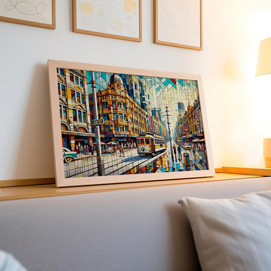 Bourke Street Print - Melbourne Wall Art Travel Poster, Australia Gift & Housewarming Decor, Stylish Urban Australia Art