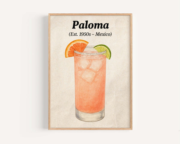 Paloma Cocktail Wall Art Minimalist