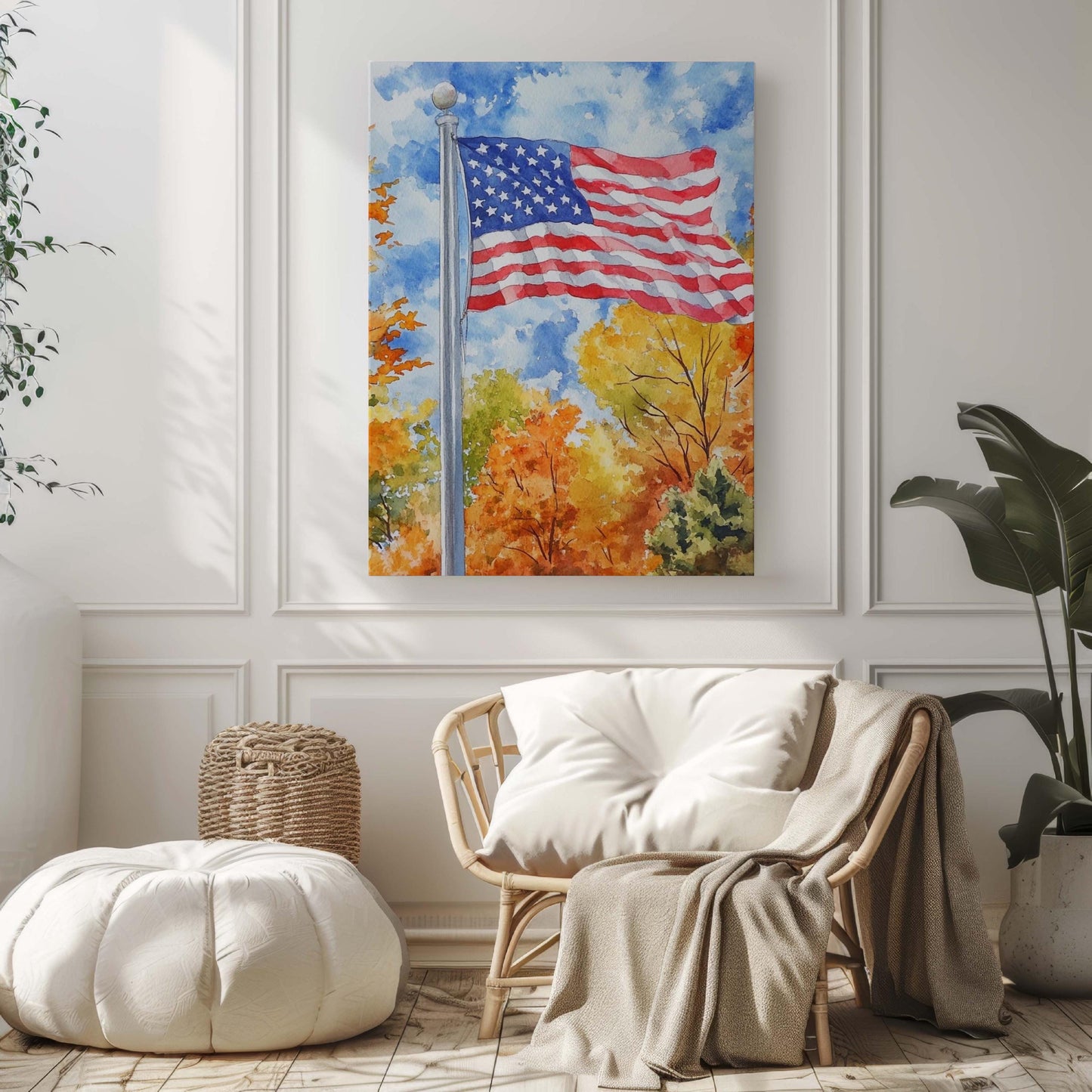 American Flag Artwork | USA Wall Art Patriotic Print | United States Home Decor | American Flag Poster for Living Room or Office