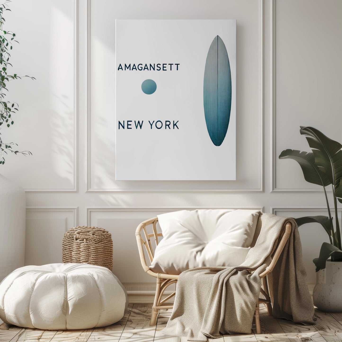 New York Amagansett Wall Art Print - Travel & College Home Decor, NY Gift, Housewarming Poster, Coastal Style Interior Accent