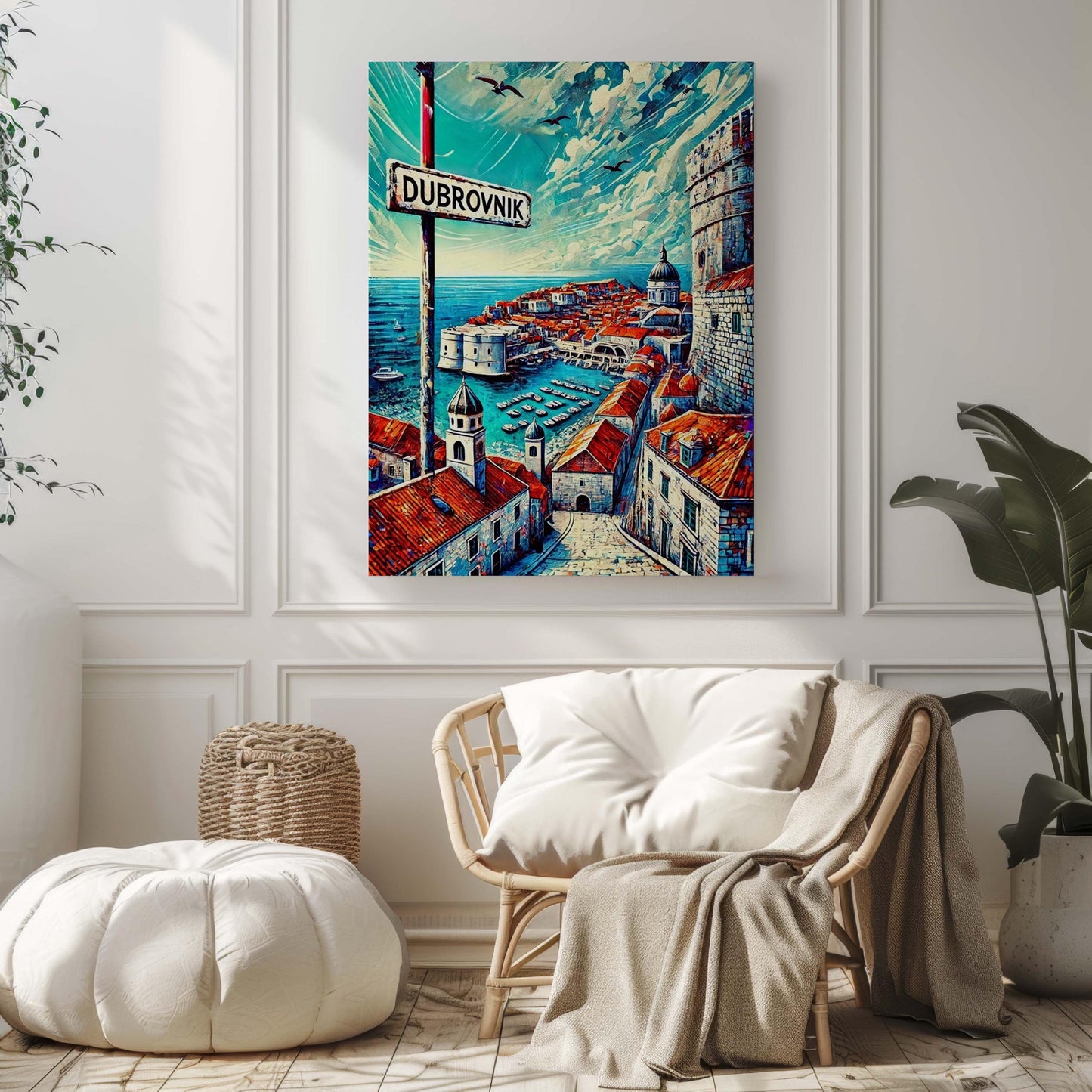 Dubrovnik Print - Croatia Wall Art Travel Poster, Coastal Cityscape, Housewarming & Travel Gift, Dubrovnik Gift, Croatia Decor