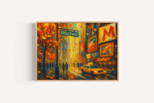 Broadway Fall Art Print – New York Autumn Wall Decor