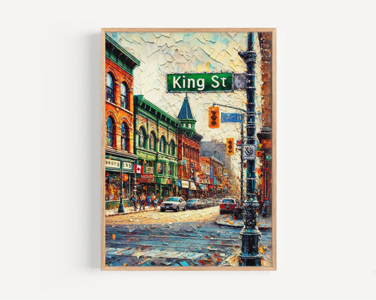 Canada King Street Wall Art - Toronto Travel Print, Modern Canada Poster, Unique Housewarming Gift & Canadian Decor