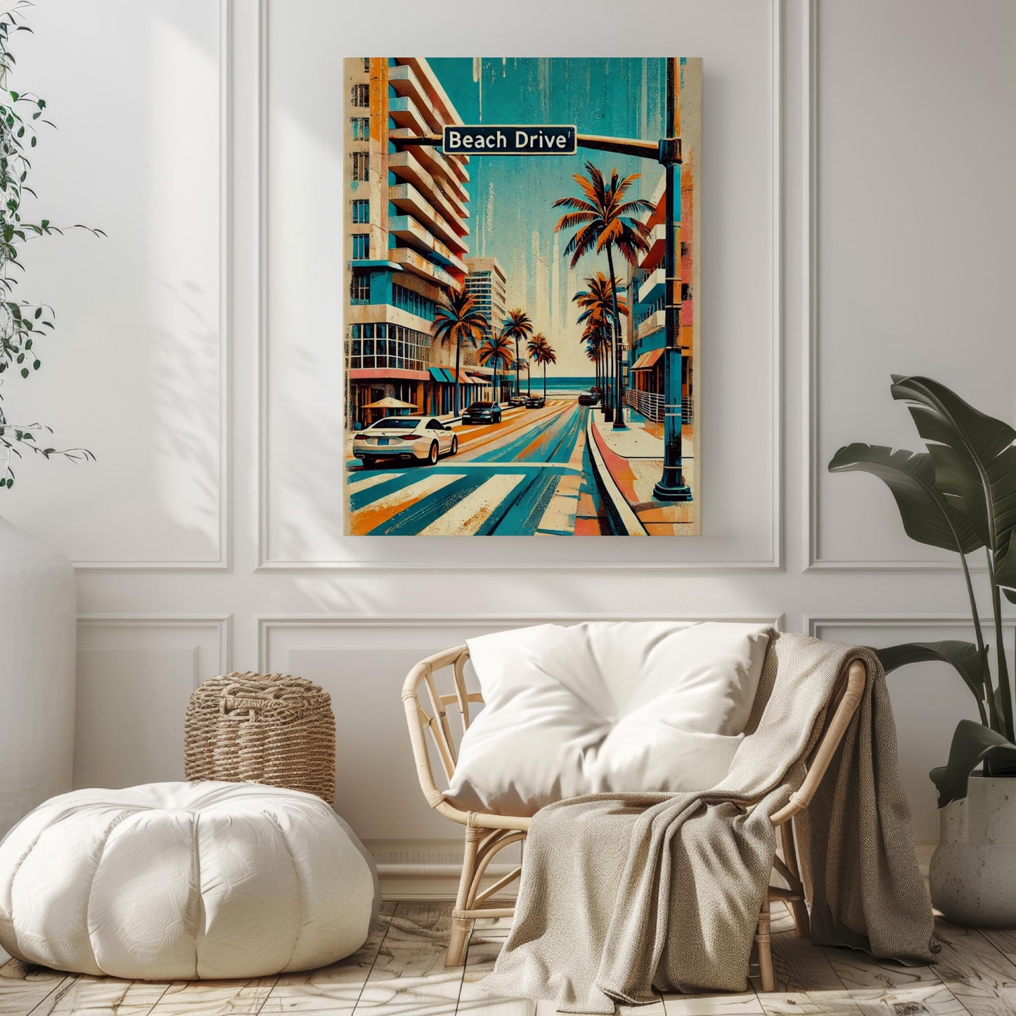 Beach Drive Berkeley Wall Art - California Print, College Decor, Travel & Housewarming Gift, Cali Beach Scene Home Decor