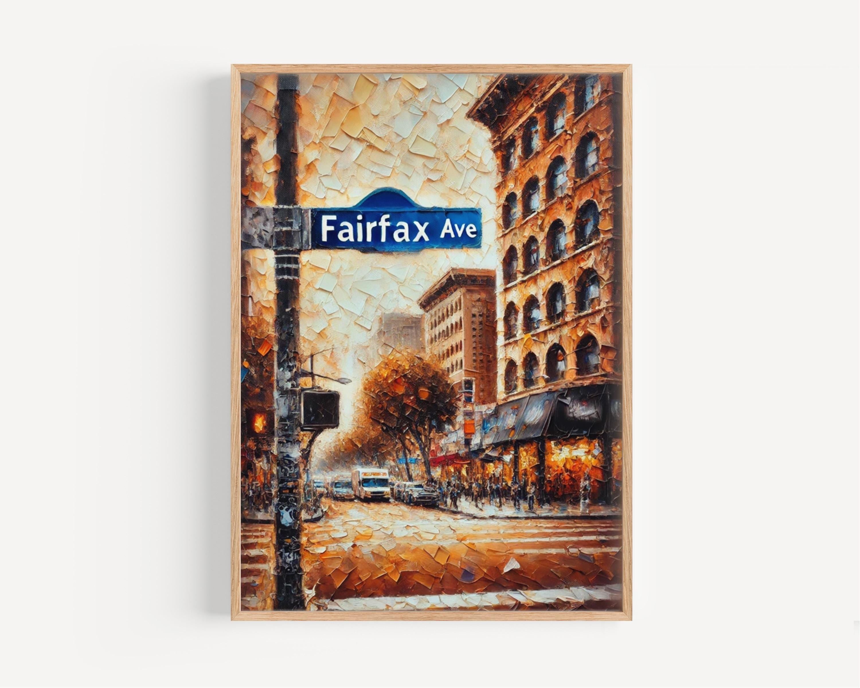 California Fairfax Wall Art Print - Los Angeles Travel Poster, Housewarming Gift & California Artwork for Home Decor