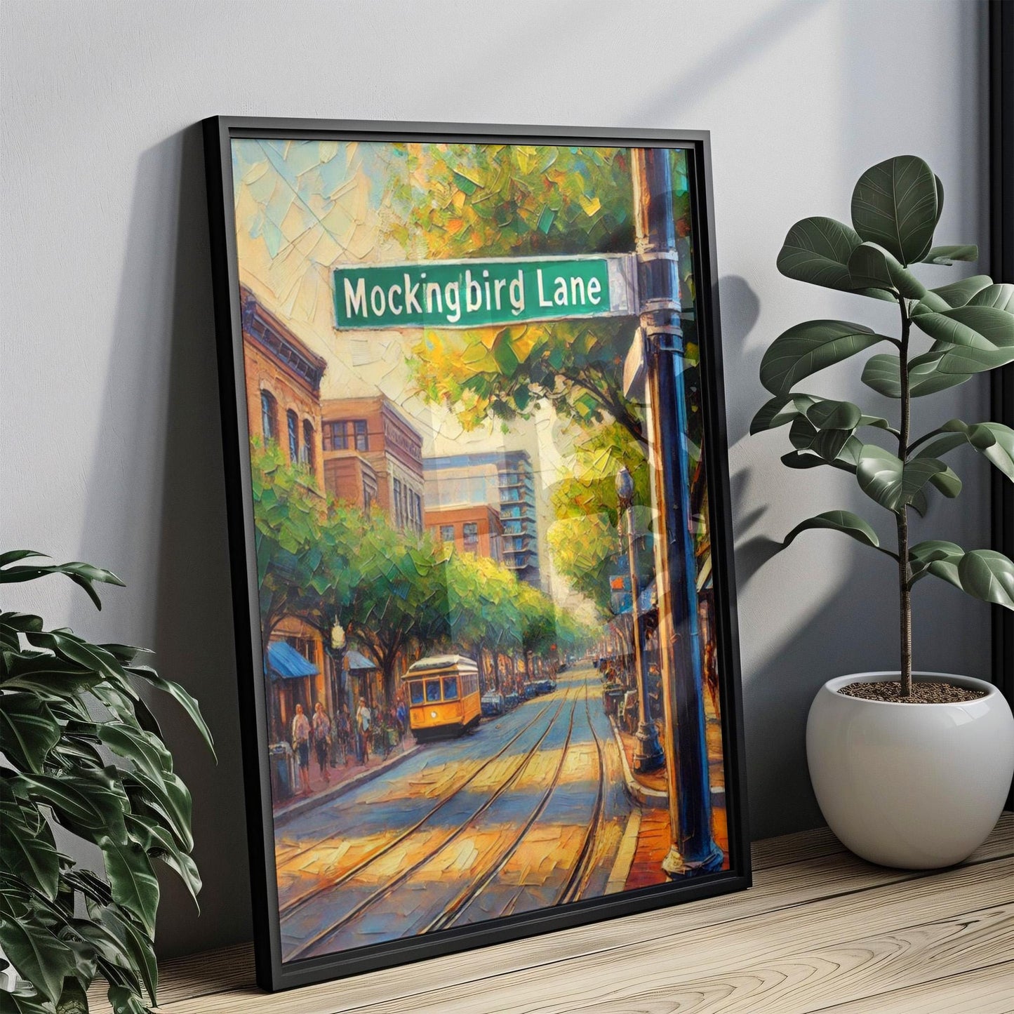 Mockingbird Lane Wall Art, Dallas Street Sign Print, Texas Home Decor, Travel Souvenir, Modern Cityscape, Gift for Dallas Lovers