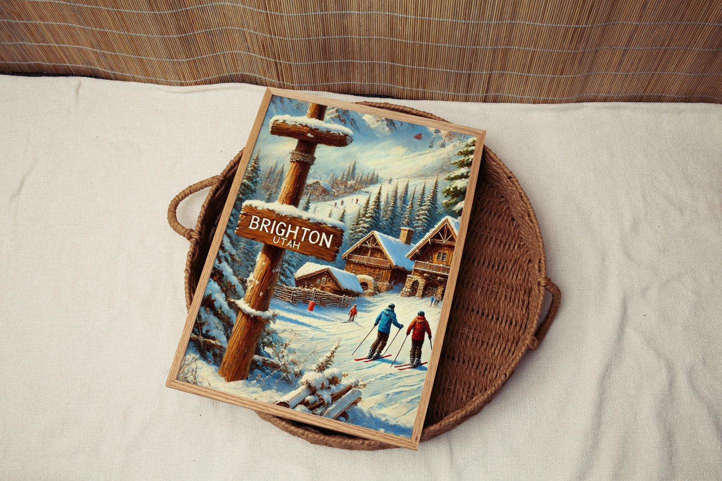 Brighton Utah Art Print: Wasatch Mountains Ski Town Poster